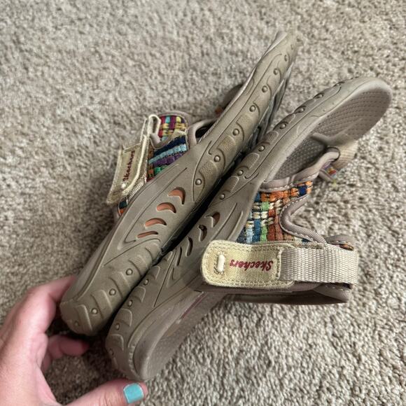 Skechers Reggae Mad Swag Strappy Slip On Sandals Women's Size 7.5 Toe Loop - Picture 7 of 8